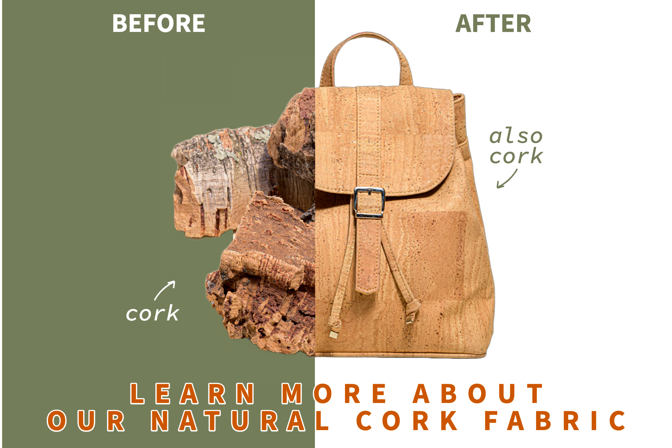 Load video: Cork Fabric: The Sustainable, Vegan, Responsible Choice. The process to create our natural cork fabric.