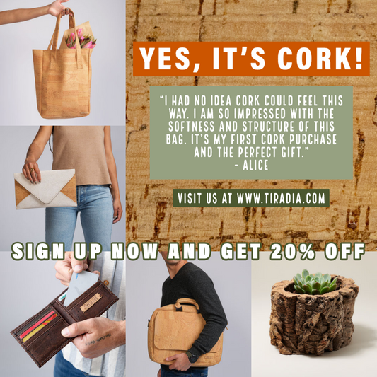 Embrace Sustainability and Style this Fall with Tiradia Cork Products