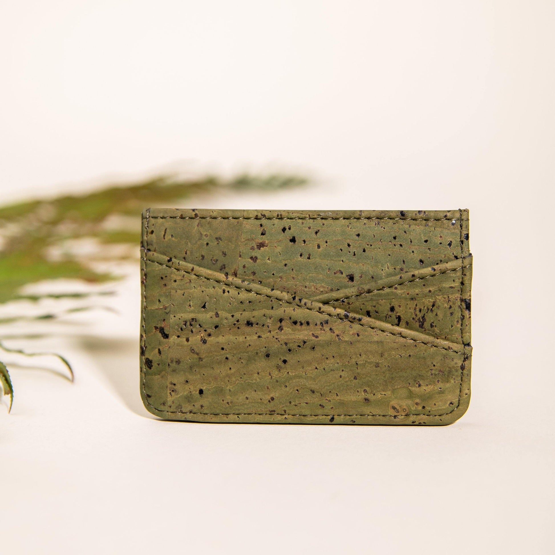 Red Slim Wallet - Handmade from Leaf Leather, Minimalist Style